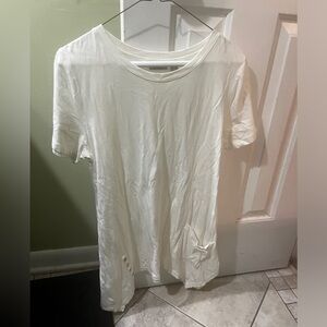 LOGO short sleeve off white tunic